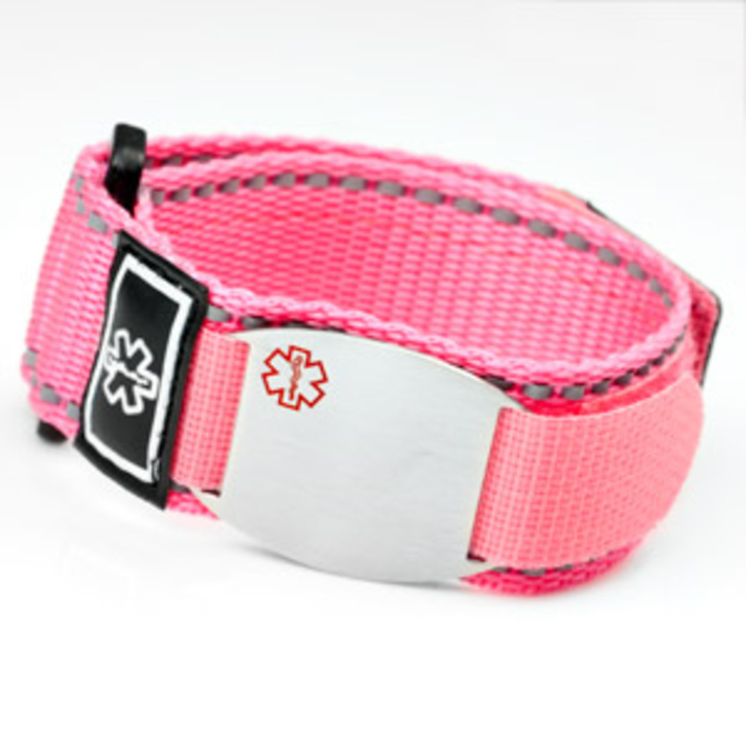 Medical Alert Velcro Sport Strap Band Bracelet with Engraveable Plaque (Various Colours) image 3